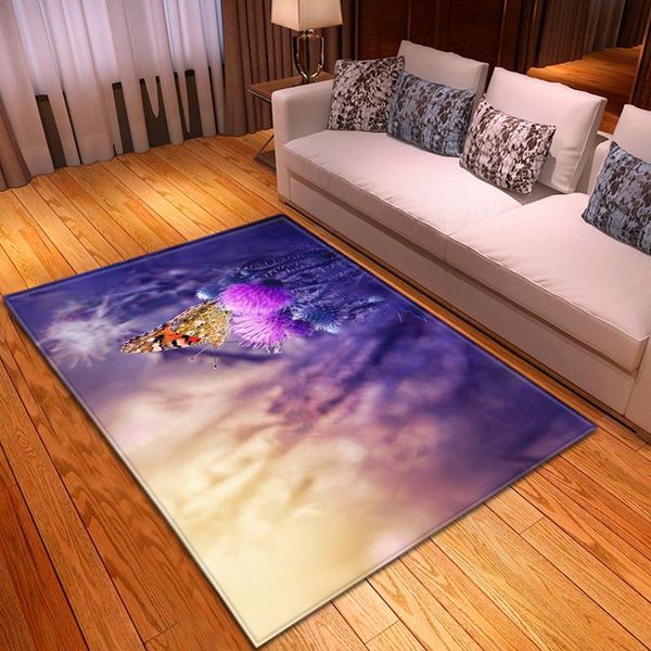 

carpets fashion 3d dream butterfly pattern printing carpet living room bedroom with dining table