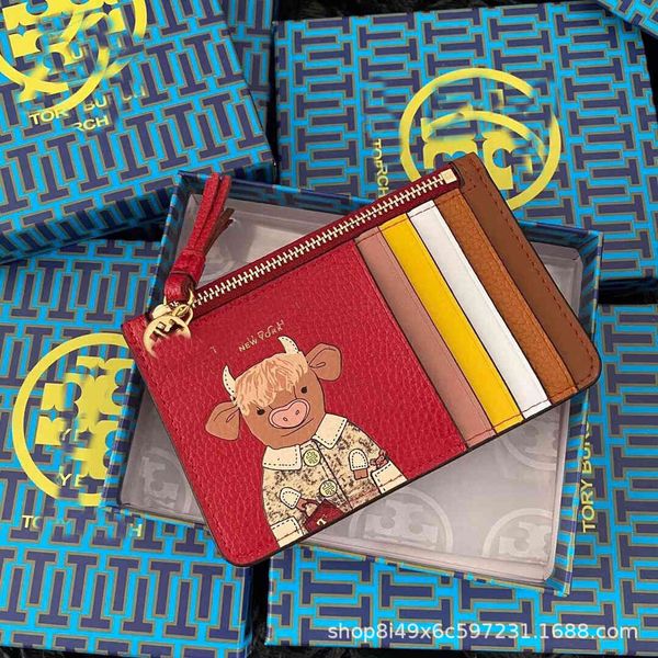 

2021 early spring of the ox new b calf head color matching zipper multi card slot change certificate packaging
