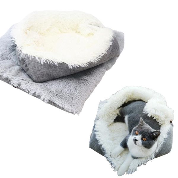 Katzenbetten, Möbel, weiche Hundedecke, Haustierbett, Matte, lang, warm, doppellagig, flauschig, tiefer Schlafbezug für kleine, mittelgroße Hunde und Katzen