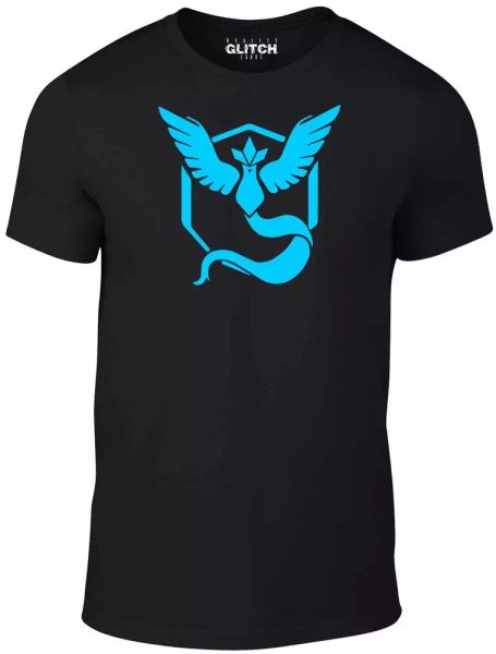 

kids team mystic t-shirt funny t shirt retro gamer anime go game, White;black