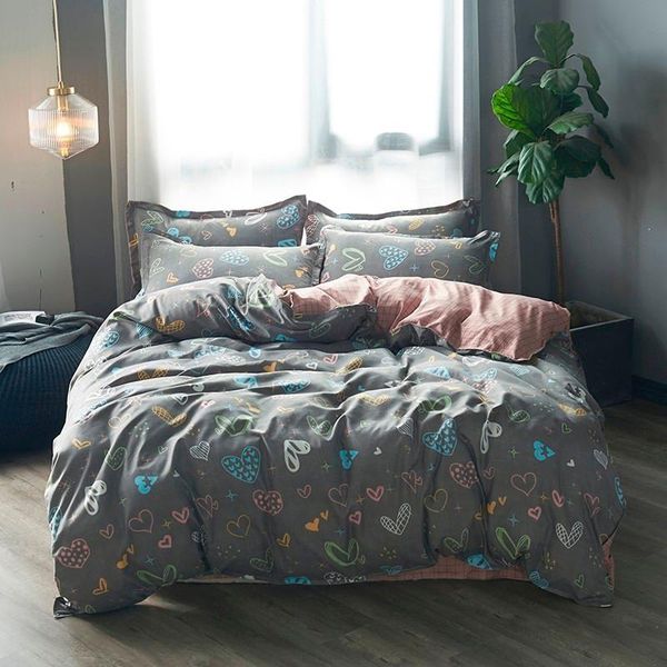 

bedding sets usa russian cartoon kids children toddler heart duvet cover pillowcase set 2/3pcs women bedclothes home textiles