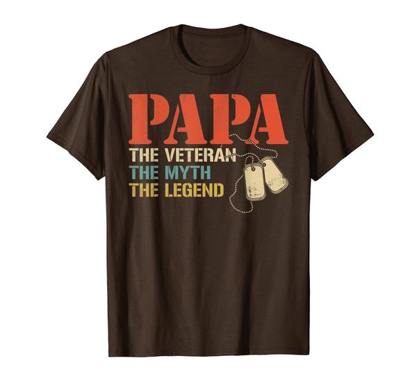 

mens vintage papa the veteran the myth the legend t-shirt, White;black