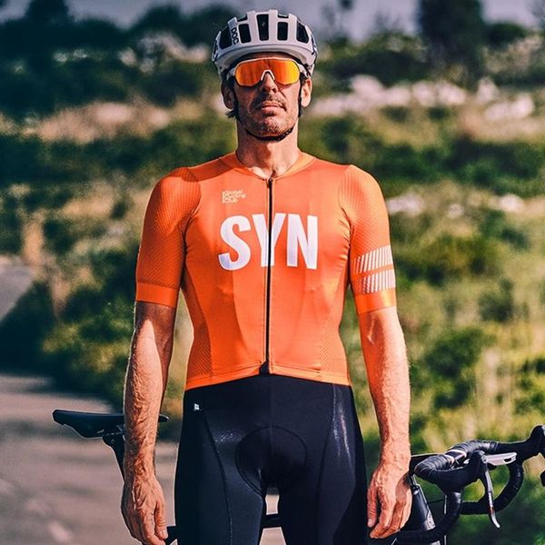 

racing jackets team syn cycling jersey men 2021 first summer style sport bike riding shirt areo breathing short sleeve non-slip, Black;red