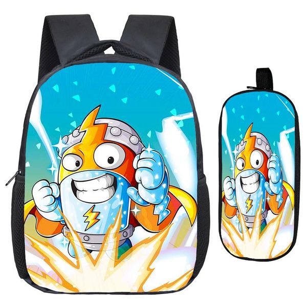 

backpack children super zings kindergarten 2pcs set child superzings school bag bookbag kids gift(rucksack pen bag)