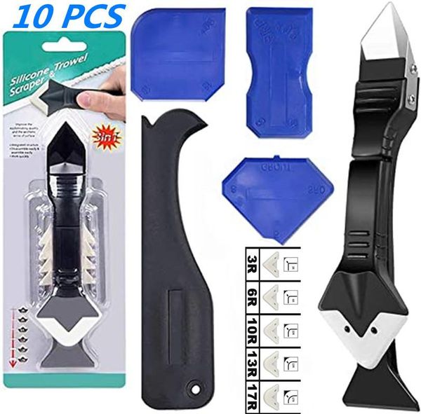 

caulking tools kit 10 pcs sealant caulk removal scraper tools,reusable tool for kitchen bathroom floor window professional hand sets
