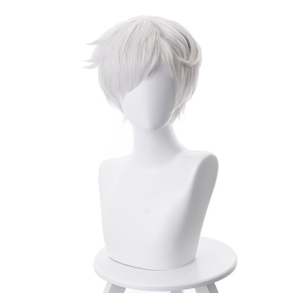 

norman short wig yakusoku no neverland heat resistant synthetic hair the promised neverland costume cosplay wigs, Black