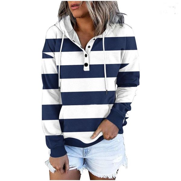 

women's hoodies & sweatshirts fashion pullover drawstring button down long sleeve with pocket sudaderas con capucha, Black