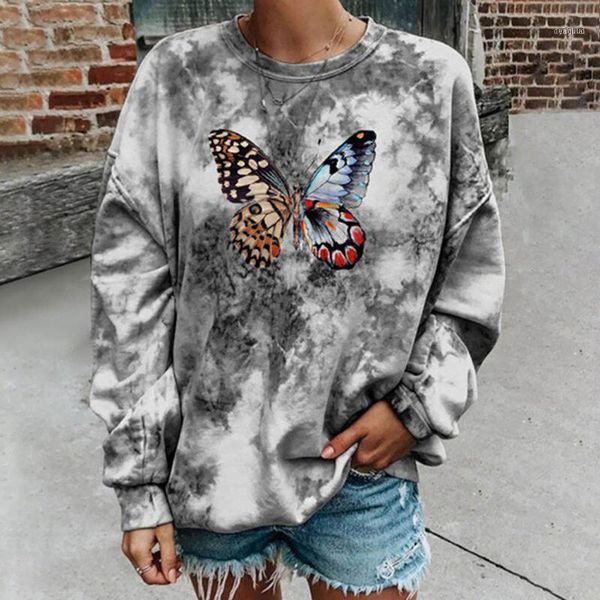 

lady loose long sleeve butterfly sweatershirt oversized hoodie women sweatshirt pullover hoodies korean cute streetwear1, Black