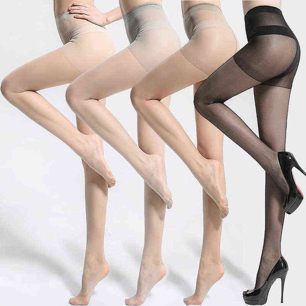 

ladies 5d tear resistant nylon pantyhose women summer breathable elastic tights slim stockings high waist sun protection y1130, Black;white