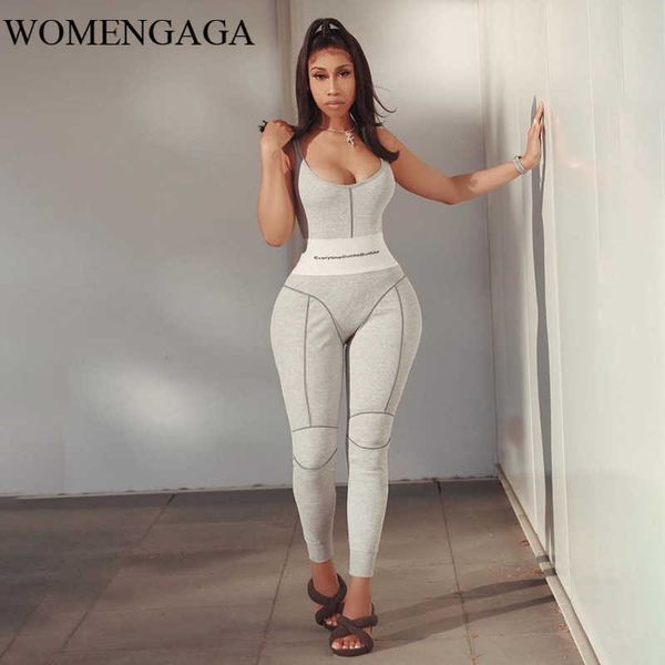 WOMENGAGA Sommer Frauen Taille Schlank Ärmellose Hüfte Heben Sport Overall Sexy Mädchen Weibliche Tops QYDZ 210603