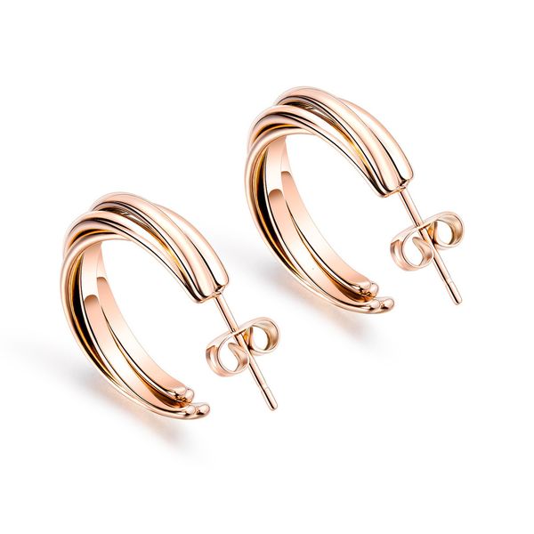 

opk ins net red earrings titanium steel women fashion versatile c earrings, Golden