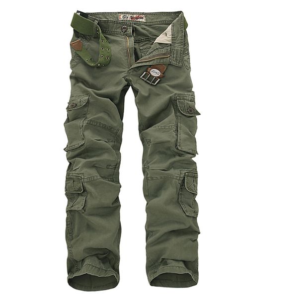 Herren-Militär-Cargohose mit mehreren Taschen, Baggy-Männer-Baumwollhose, lässige Overalls, Armee-Ostdoor-Taktikhose, ohne Gürtel, 46