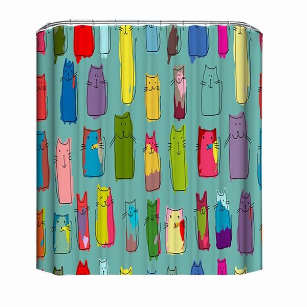 

shower curtains cartoon cat curtain bathroom fabric waterproof for