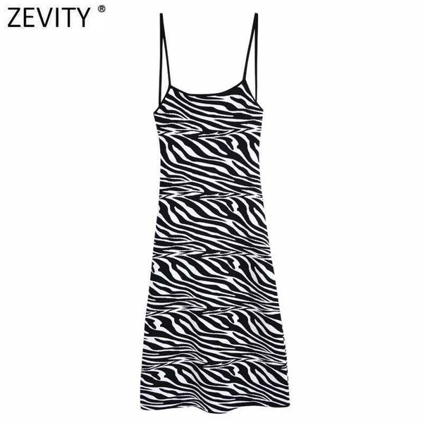 

zevity women vintage chic jacquard animal knitted midi sling dress female backless lace up straps dresses mujer ds8239 210603, Black;gray