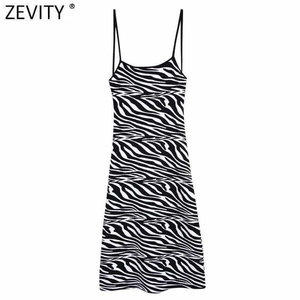 Zevidade Mulheres Vintage Chic Jacquard Animal Midi Sling Dress Feminino Sexy Backless Lace Up Straps Vestidos Mujer DS8239 210603