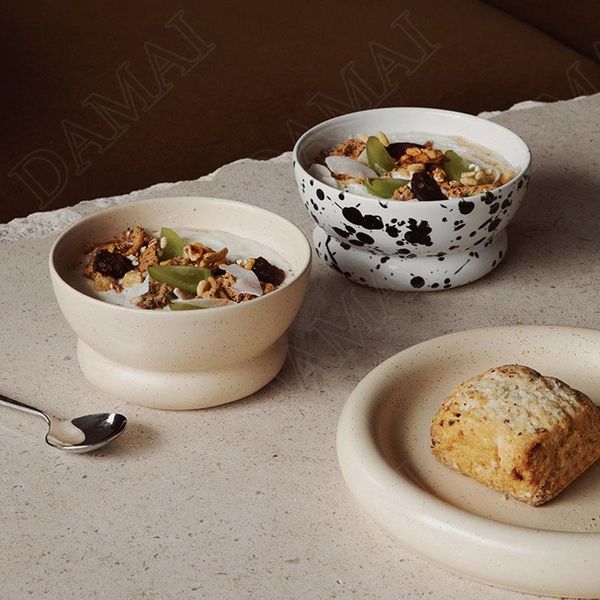 

bowls european ceramic bowl creativity splash ink decorative rice restaurant fruit salad plate retro home kitchen tableware
