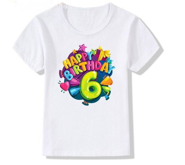 

boys clothes 8 years 6 7 3rd graphic t shirts kid tshirt girl shirt for girls 4 5th happy birthday children clothing women's t-shirt, White