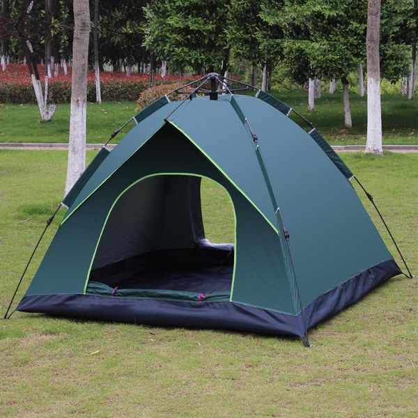 

tents and shelters tianshan camel 3-4 people fully automatic fast opening fake double-layer tent camping sunscreen manufacturer wholesale