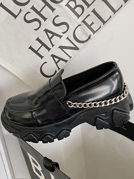 

dress shoes pu leather high heels 2021 cute gothic korean soft sister girls ins round toe platform mary jane, Black