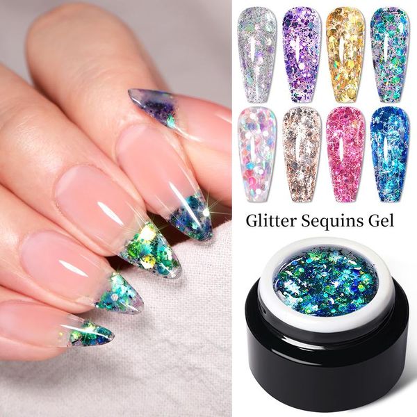 

nail gel born pretty polish glitter sequins paint hybrid varnishe dried flower soak off semi-permanent shining spider, Red;pink