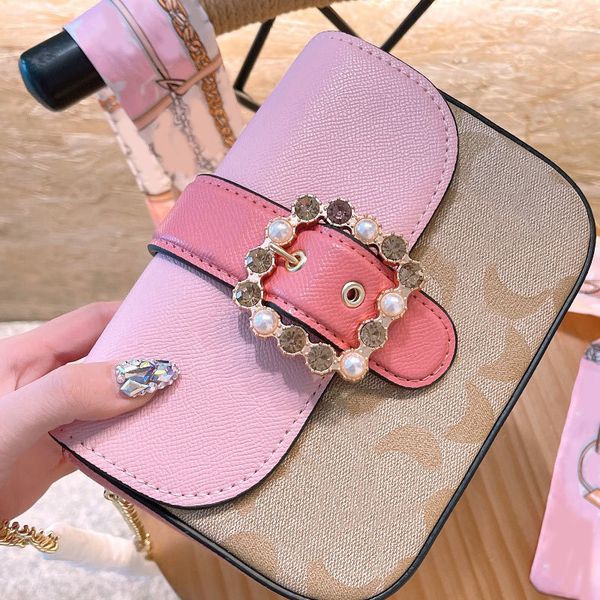

designer tote bag branded crossbody mini luxurys bags handbag shoulder messenger flip color matching small square women flap purse gem pea