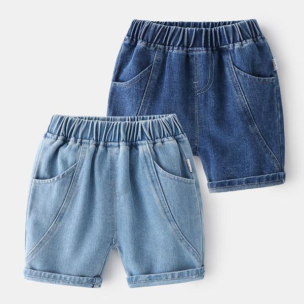 

handsome summer denim shorts for boys knee length girls jean trousers casual outfit children's clothing, Black