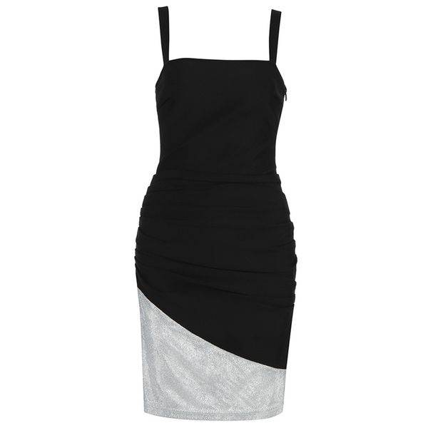 

dress women spaghetti strap es female high waist sheath club summer mini sleeveless vestidos clothing 210515, Black;gray