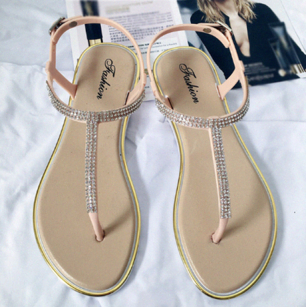 

new womens flat sandals bling clip t type fashion casual shoes women buckle beach ladies thong shoe female summer 2020 v1v1#, Black