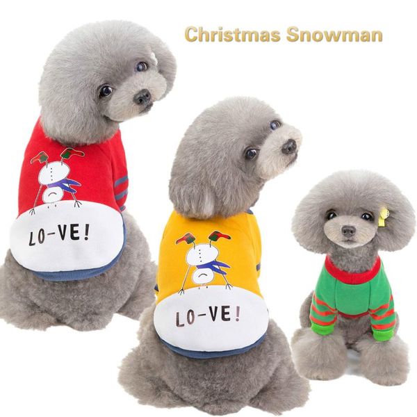 

dog apparel pet clothes christmas lovely fashion autumn winter snowman coat