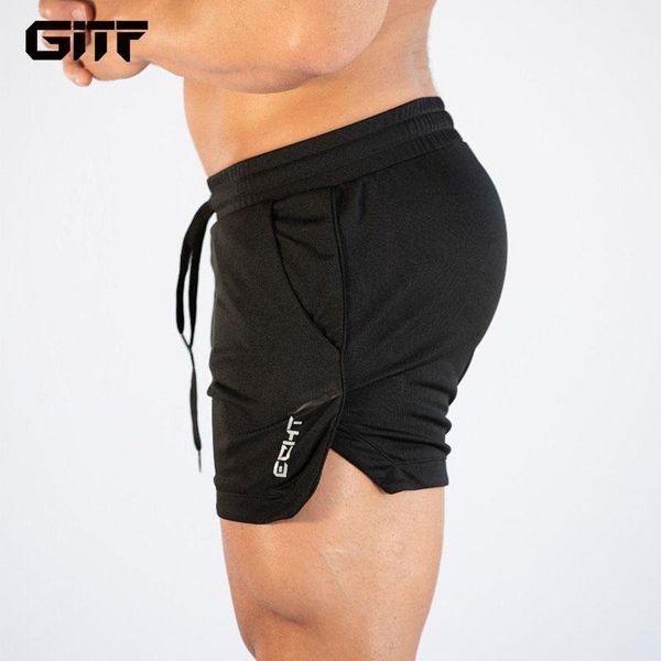 

running shorts gitf mens gym training men sports casual clothing fitness workout grid quick-drying compression athletics, Black;blue