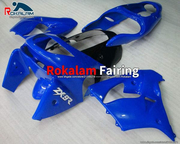 Aftermarket Blue Feedings para Kawasaki Ninja ZX9R 1998 1999 ZX 9R ZX-9R Motorbike Parts Kit de Cowling (moldagem por injeção)