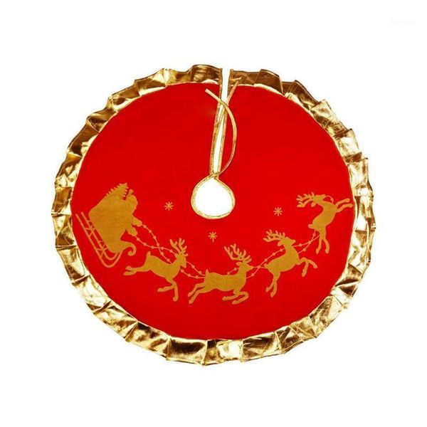 

christmas decorations tree skirt festival decoations xmas household decor red flannelette deer pattern