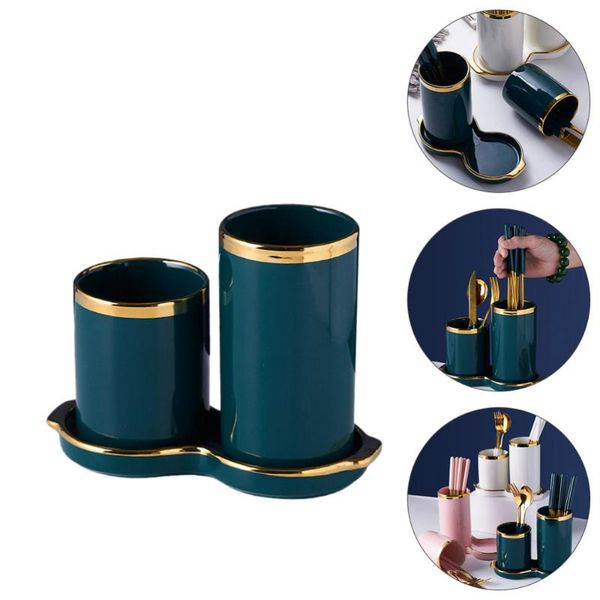 

1pc cutlery storage rack ceramic canister chopstick tableware chopsticks