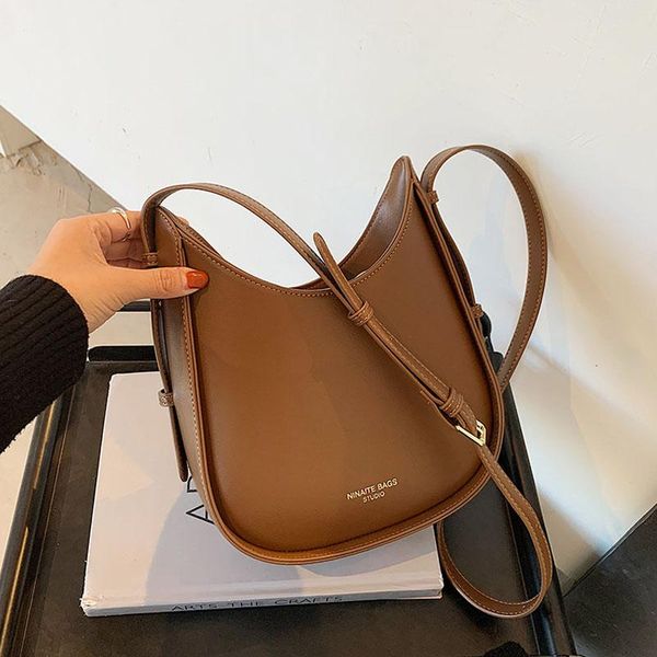 

vintage simple small bucket crossbody bags for women 2021 fashion trend luxury pu leather shoulder bag female casual handbags cross body
