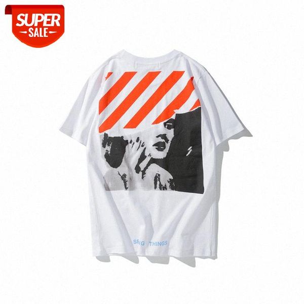 

18-pack owf ow monroe print retro port style ulzzang student loose short-sleeved t-shirt women #ai8u, White;black