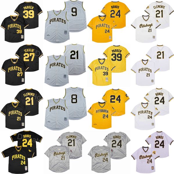 

1960 1962 1979 1986 retro baseball 21 roberto clemente jersey vintage 8 willie stargell 39 dave parker 9 bill mazeroski 24 barry bonds 27 ke, Blue;black