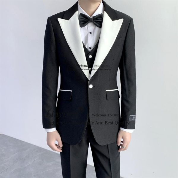 

men's suits & blazers luxury mens 3 piece jacket vest pants set groom tuxedo for wedding groomsmen blazer masculino business coat costu, White;black