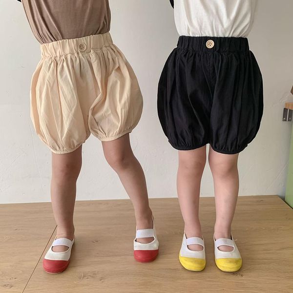 

summer kids shorts korean casual solid simple bloomers, Black