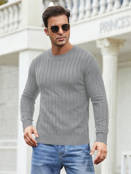 

men rib knit solid sweater f2vb#, White;black