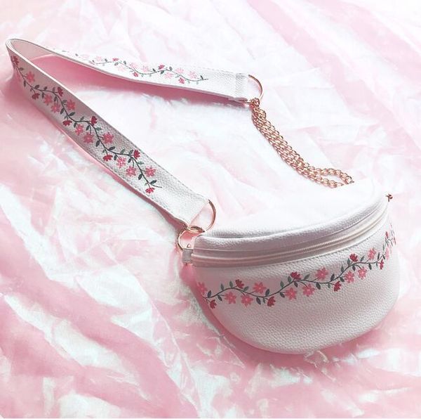 

waist bags angelatracy 2021 arrival flower vine shivering leather pu fresh sweet cute belt strap purse fanny pack wallet