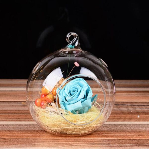 

novelty items 100pcs/pack diameter=8cm glass terrarium globe with one open and two small holes fashion wedding decoration ball