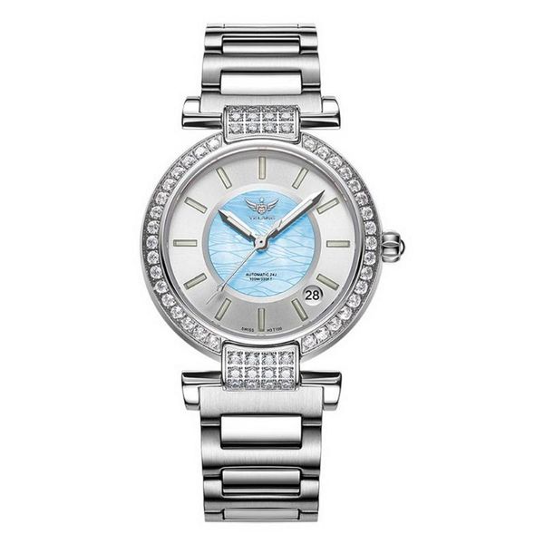 

wristwatches women automatic watch,ladies tritium watches yelang dress t100 luminous mechanical wristwatch 100m waterproof, Slivery;brown