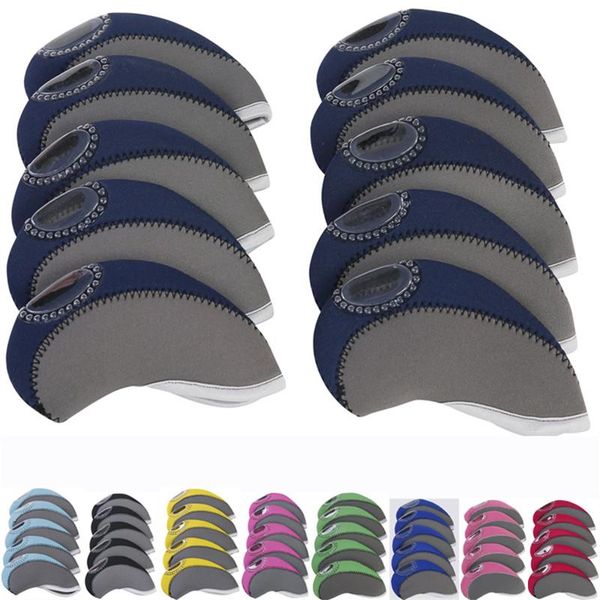 

10pcs golf head covers iron putter protective outdoor waterproof club protector accessories training aids