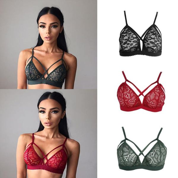 

bras 2021 lace bra women bustier floral sheer bandage patch bralette unpadded wiree lingerie summer, Red;black