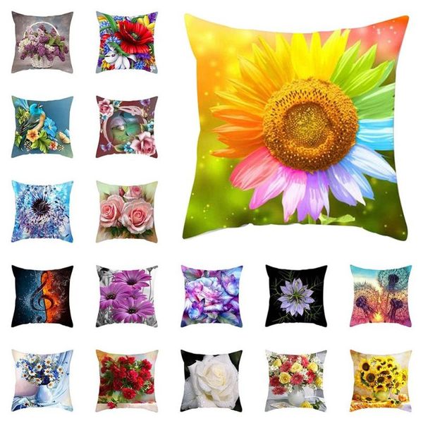 

cushion/decorative pillow colourful dandelion sunflower pattern elegant living room sofa decorative cushion cover plush square throw hug cas