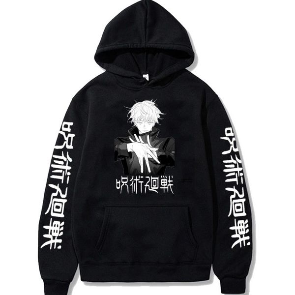 

mens sweater ~japanese animation hoodie spell back to war creative casual sweater male couple, Black