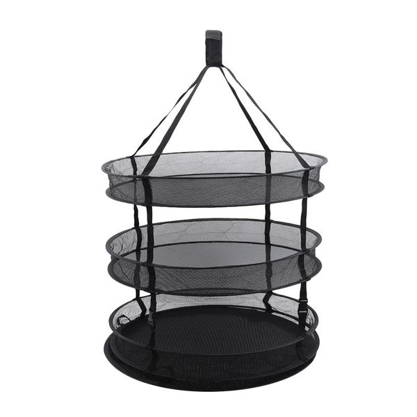 

quality drying fold fishing net with zippers flowers hanger fishnet tackle accessories fryer mesh tray drying rack for household