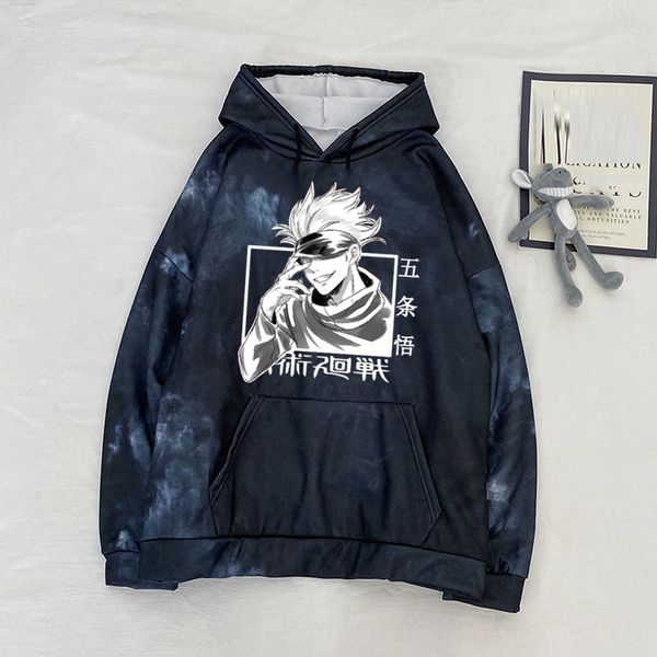 

handsome manga print hooded men s warm winter sweatshirt fashion harajuku hoodie casual streetwear new, Black