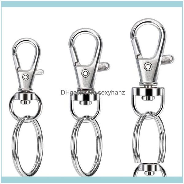 Sacos de empacotamento JewelrysPCS Swivel Snap ganchos com chaves anéis de lagosta Clasps Clasps S / M / L Assorted Tamanhos para DIY Crafts Keychain Clip L