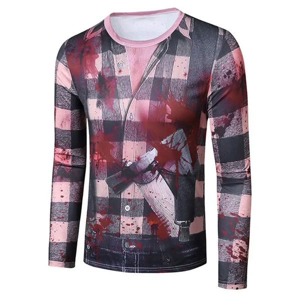 

halloween men's scarlet faux suit pattern slim fit t-shirt, Black